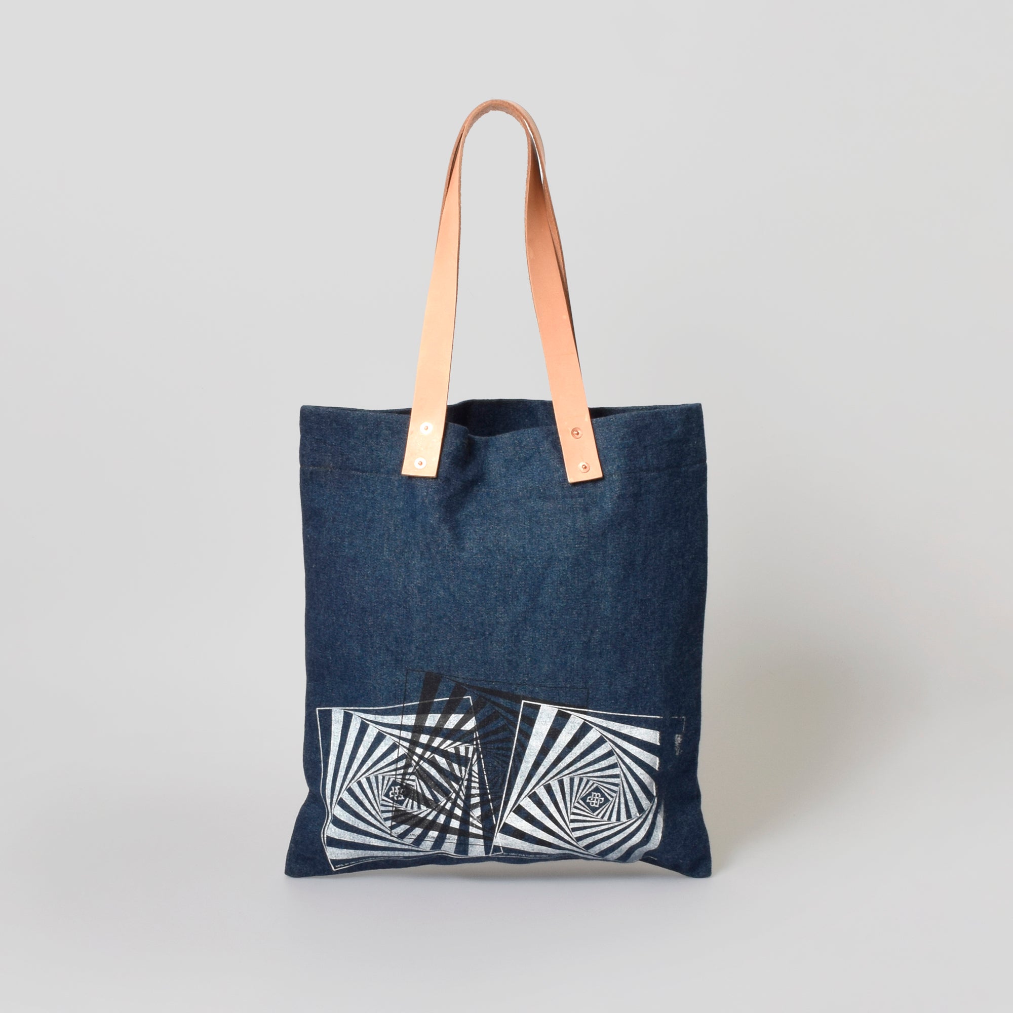 HANDY グラフィックプリント ヴィンテージデニム トートバッグ / MINT