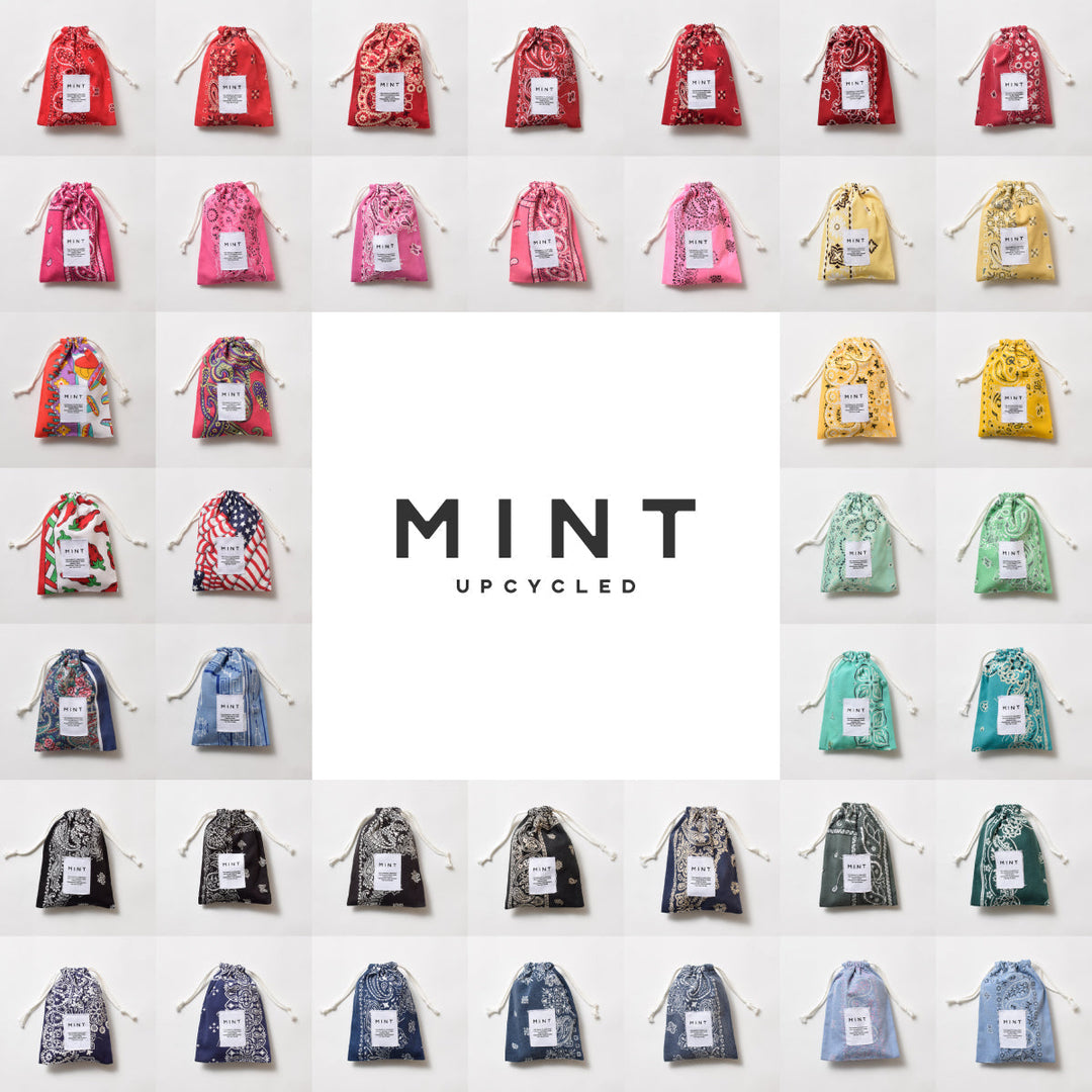 商品入荷のご案内｜MINT Upcycled  ヴィンテージバンダナ巾着ポーチ