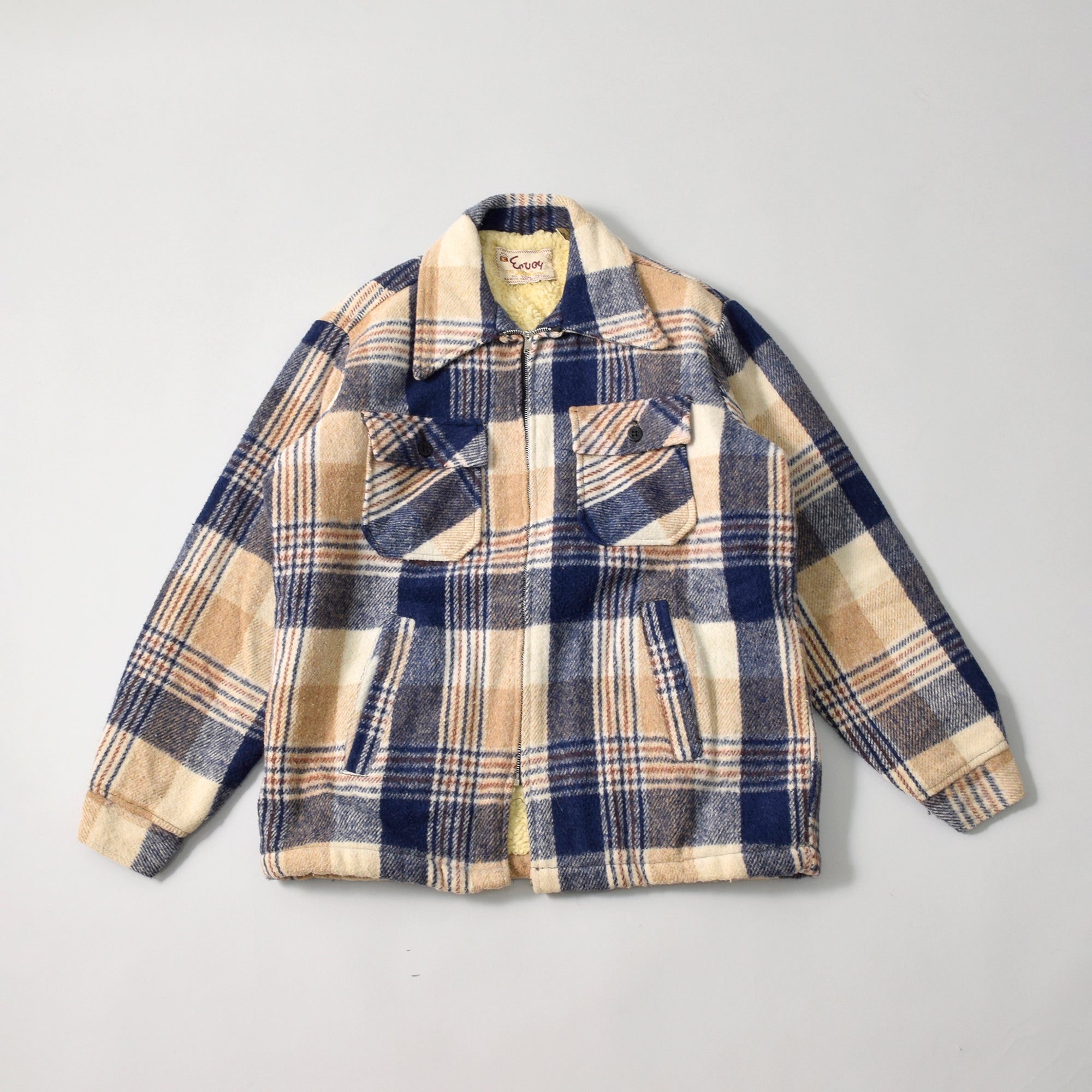 80s~ チェック ウールジャケット / Used – MINT