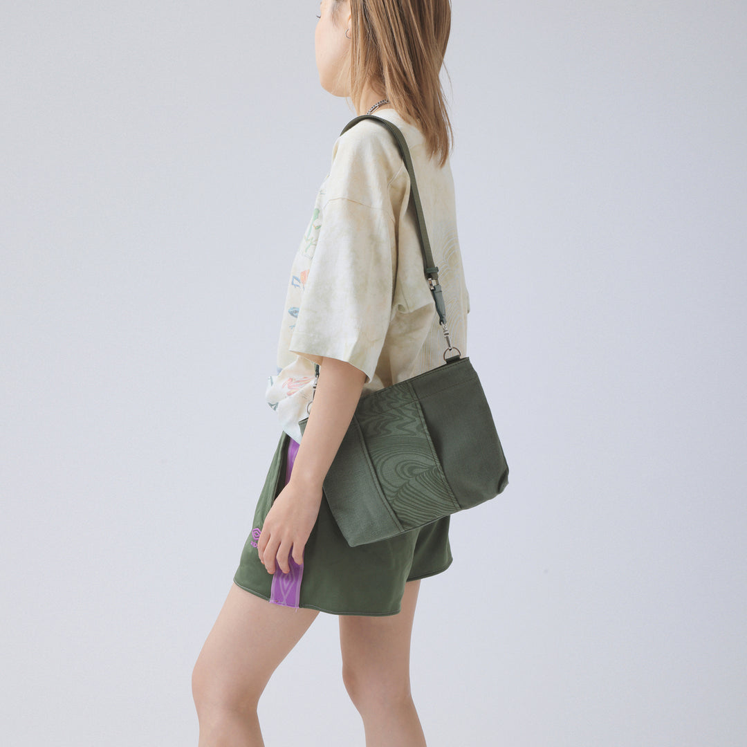 Military Fabric  Sacoche Bag / MINT+ Midori Arai「Narrow Pattern」