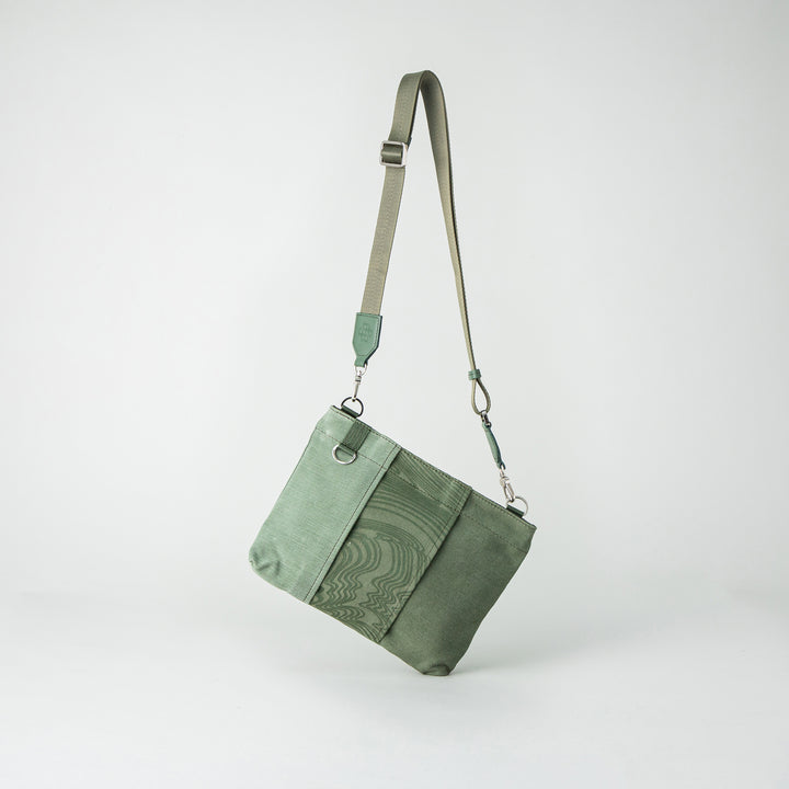 Military Fabric  Sacoche Bag / MINT+ Midori Arai「Narrow Pattern」