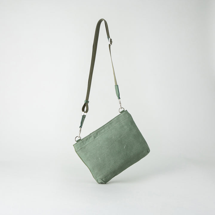 Military Fabric  Sacoche Bag / MINT+ Midori Arai「Narrow Pattern」