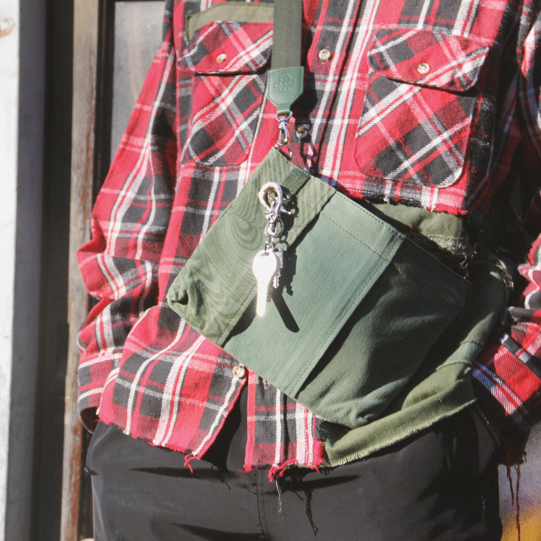 Military Fabric  Sacoche Bag / MINT+ Midori Arai「Narrow Pattern」