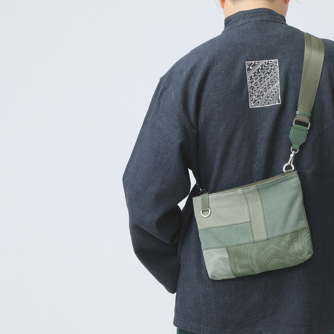 Military Fabric  Sacoche Bag / MINT+ Midori Arai「Narrow Pattern」