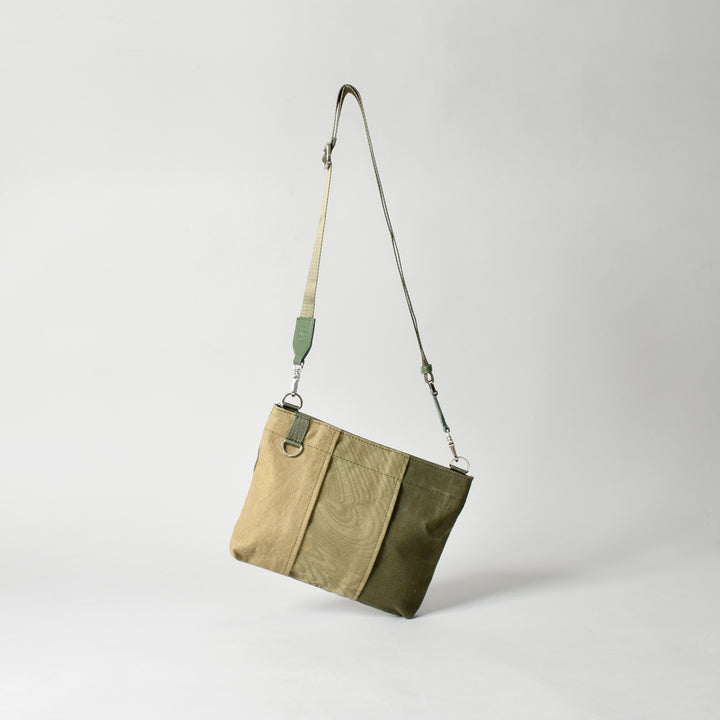 Military Fabric  Sacoche Bag / MINT+ Midori Arai「Beige Color」