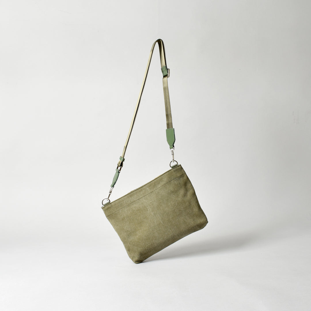 Military Fabric  Sacoche Bag / MINT+ Midori Arai「Beige Color」