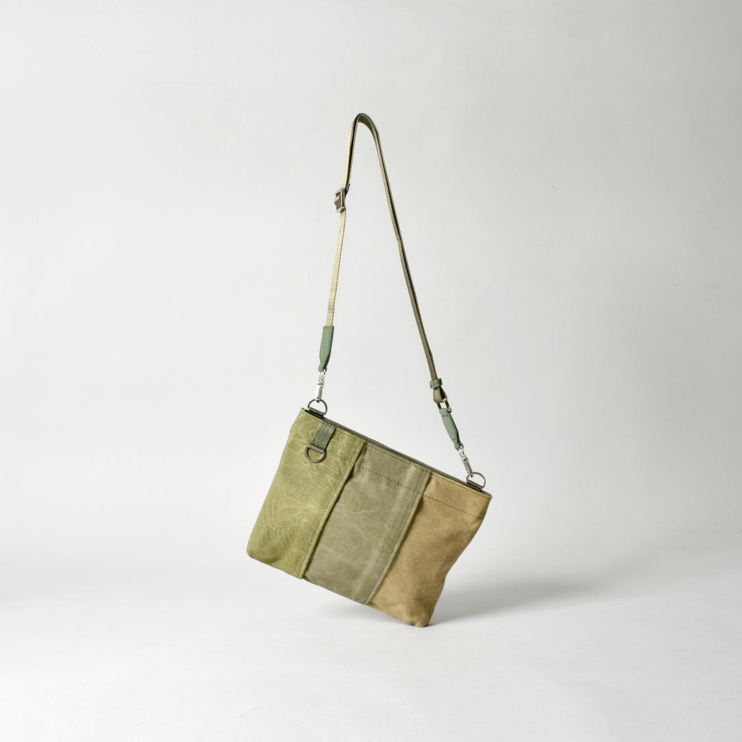 Military Fabric  Sacoche Bag / MINT+ Midori Arai「Beige Color」