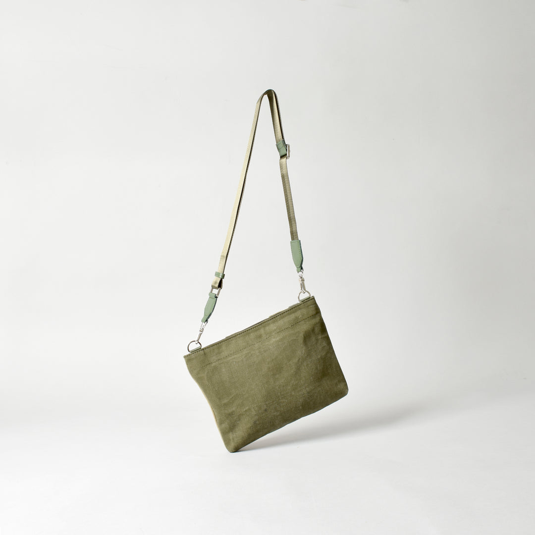 Military Fabric  Sacoche Bag / MINT+ Midori Arai「Beige Color」