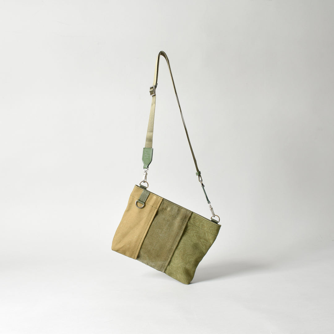 Military Fabric  Sacoche Bag / MINT+ Midori Arai「Beige Color」