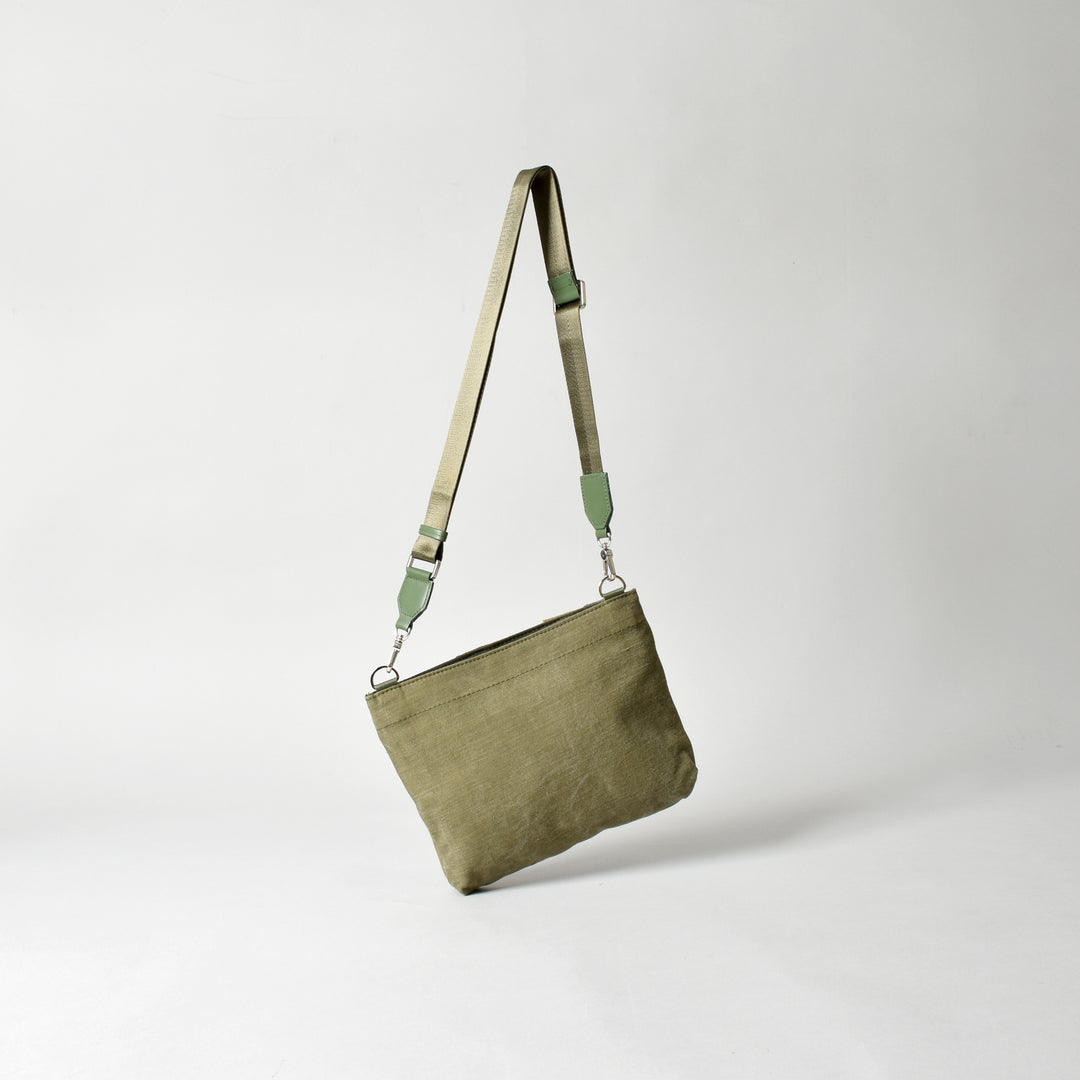 Military Fabric  Sacoche Bag / MINT+ Midori Arai「Beige Color」