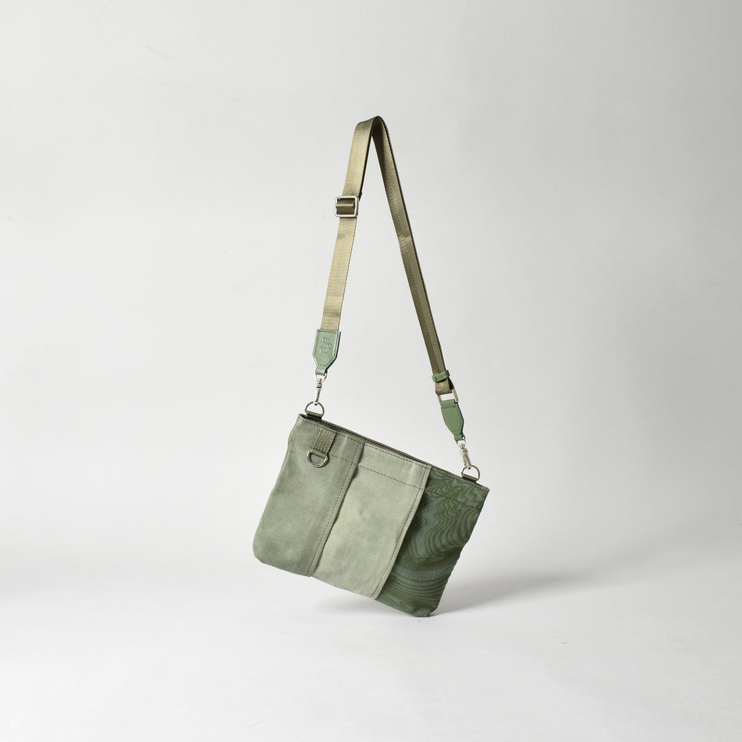 Military Fabric  Sacoche Bag / MINT+ Midori Arai「Narrow Pattern」