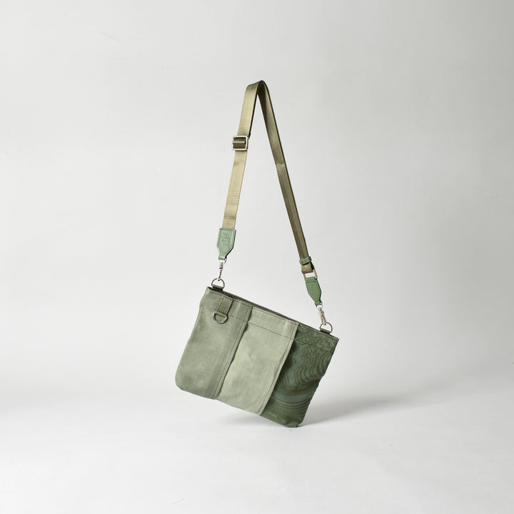 Military Fabric  Sacoche Bag / MINT+ Midori Arai「Narrow Pattern」