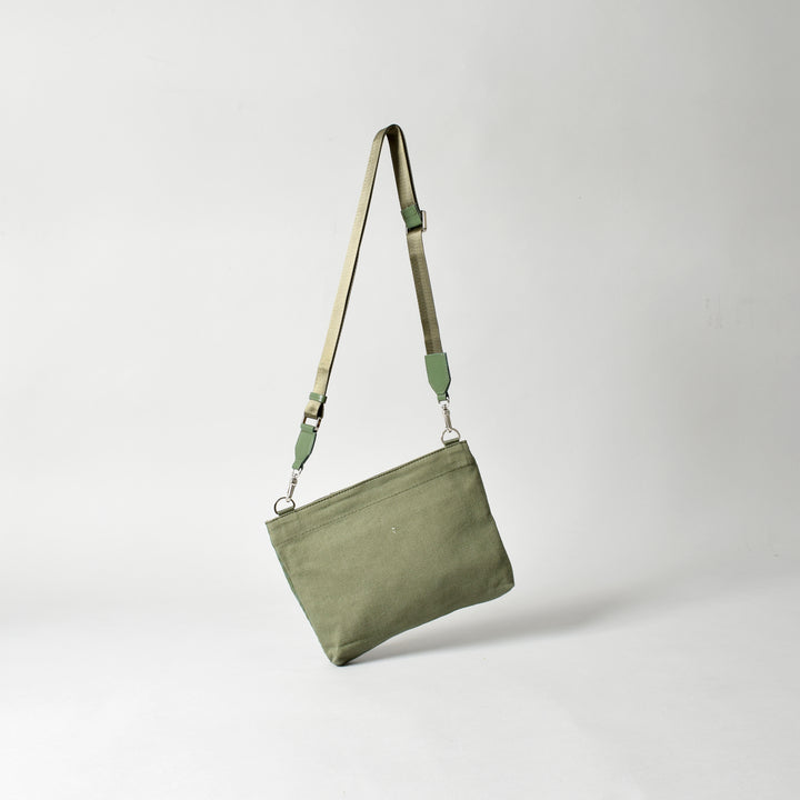 Military Fabric  Sacoche Bag / MINT+ Midori Arai「Narrow Pattern」