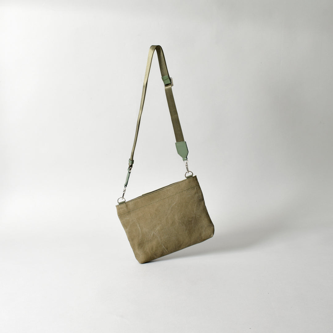 Military Fabric  Sacoche Bag / MINT+ Midori Arai「Beige Color」