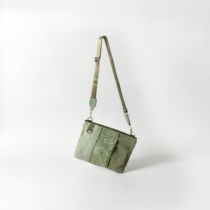 Military Fabric  Sacoche Bag / MINT+ Midori Arai「Narrow Pattern」