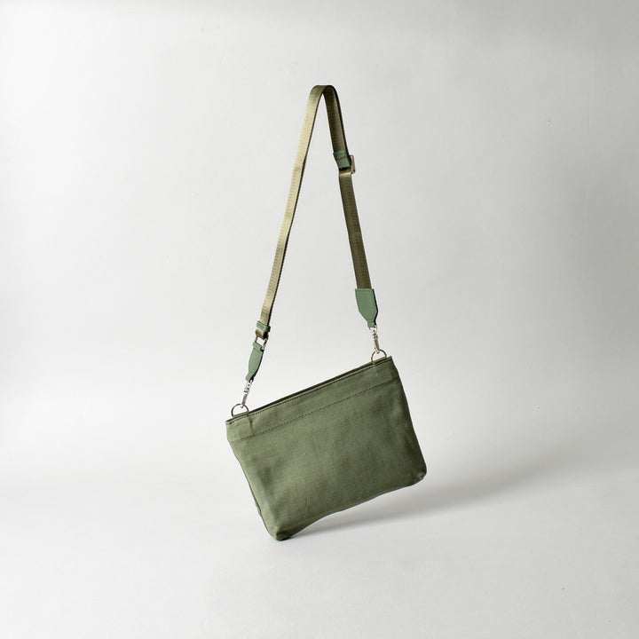 Military Fabric  Sacoche Bag / MINT+ Midori Arai「Narrow Pattern」