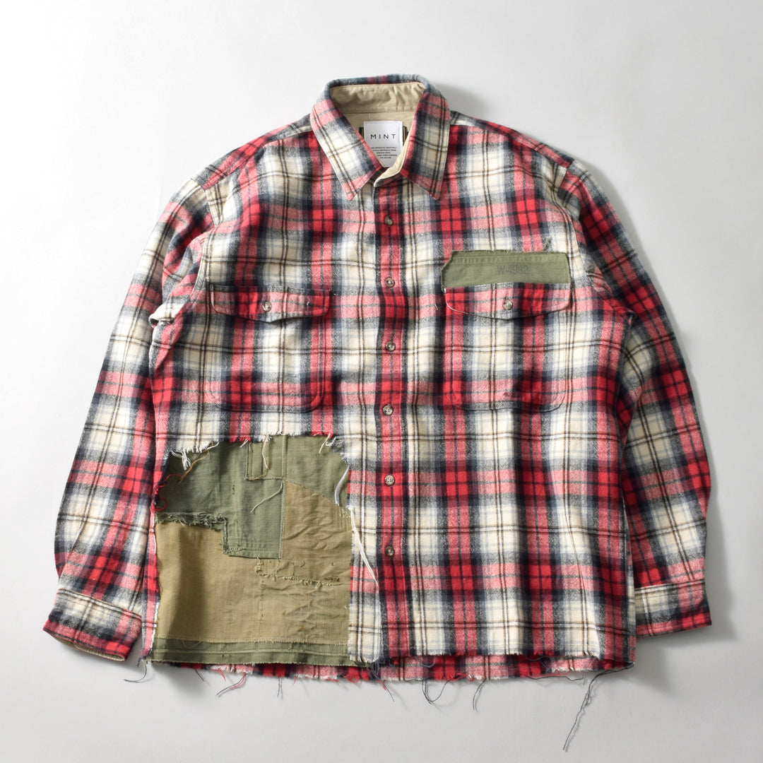 MINT UPCYCLED  Rebuild 90s~ Wool Check Shirts