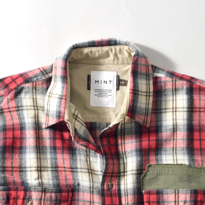 MINT UPCYCLED  Rebuild 90s~ Wool Check Shirts