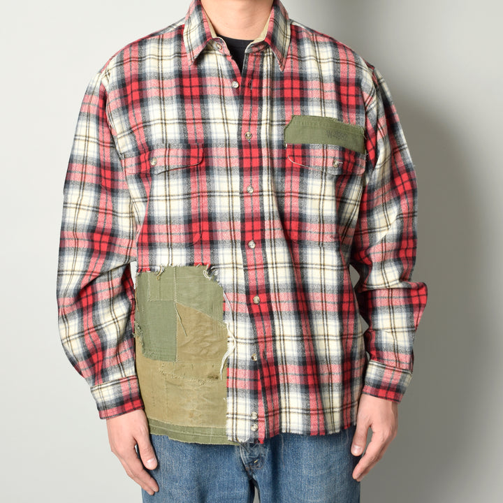 MINT UPCYCLED  Rebuild 90s~ Wool Check Shirts