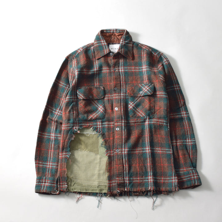 MINT UPCYCLED  Rebuild 70s~ Wool Check Shirts