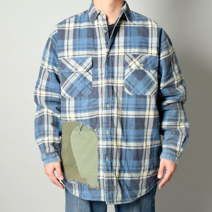 MINT UPCYCLED  Rebuild 90s~ Wool Check Shirts Jacket