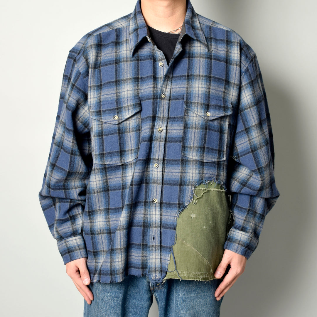 MINT UPCYCLED  Rebuild  Wool ombre Check Shirts