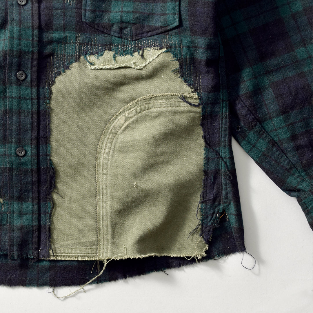 MINT UPCYCLED  Rebuild  60s~ Vintage Wool Check Shirts