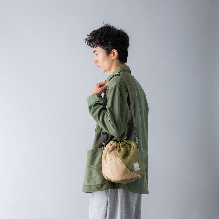 Two Tone Military Liner Remake Bag / Upcycle #5