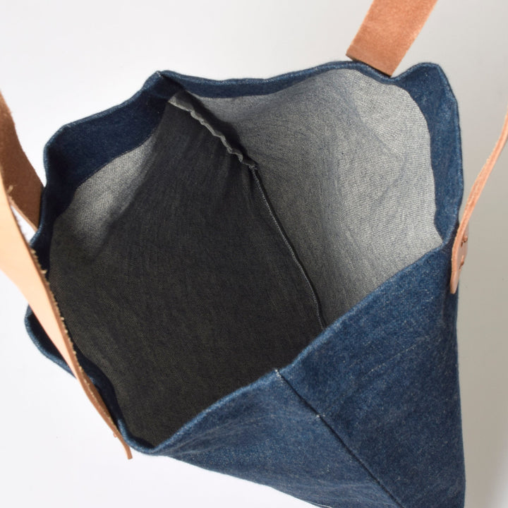 HANDY グラフィックプリント ヴィンテージデニム トートバッグ / MINT Upcycled