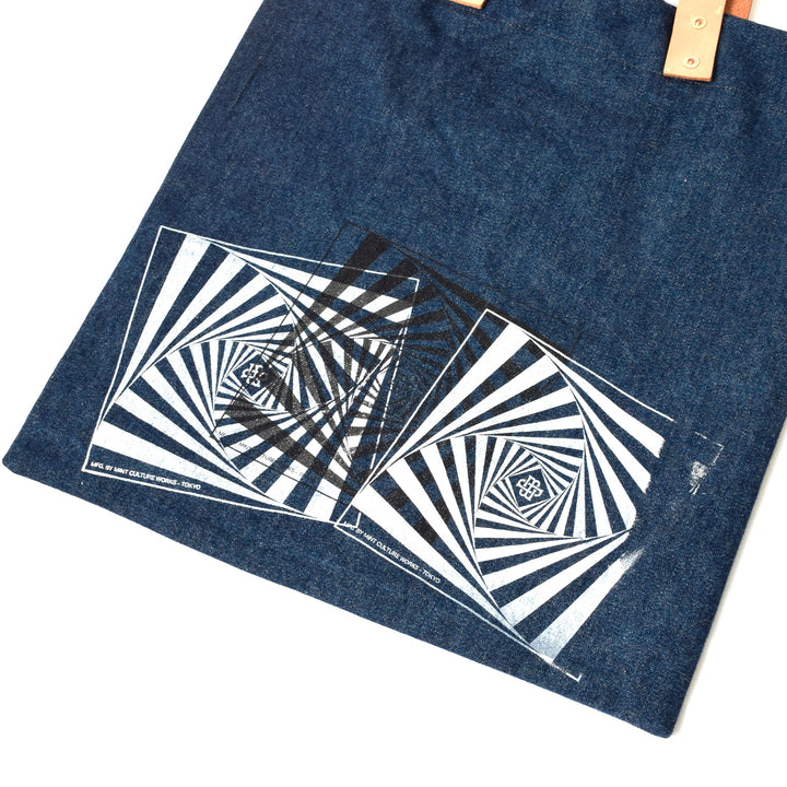 HANDY グラフィックプリント ヴィンテージデニム トートバッグ / MINT Upcycled