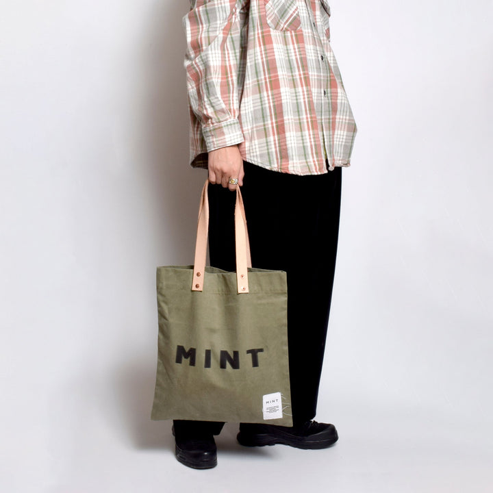 HANDY モーションロゴ ミリタリー トートバッグ / MINT Upcycled
