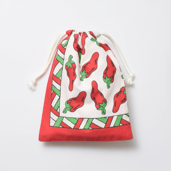 ヴィンテージバンダナ 巾着ポーチ Lサイズ（総柄） / MINT Upcycled