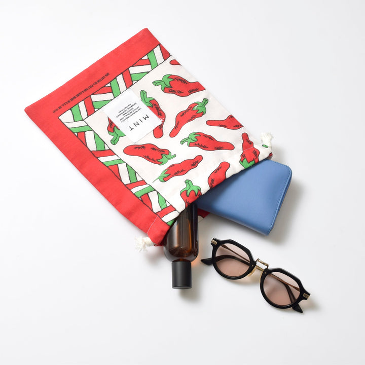 ヴィンテージバンダナ 巾着ポーチ Lサイズ（総柄） / MINT Upcycled