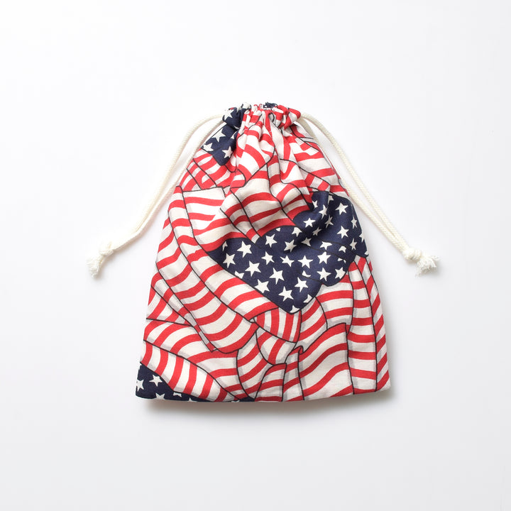 ヴィンテージバンダナ 巾着ポーチ Lサイズ（総柄） / MINT Upcycled