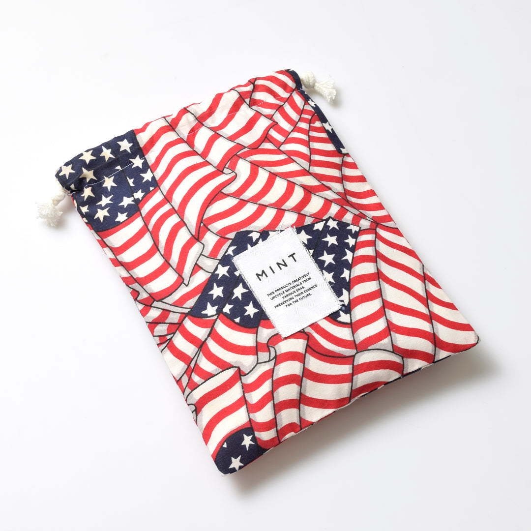 ヴィンテージバンダナ 巾着ポーチ Lサイズ（総柄） / MINT Upcycled