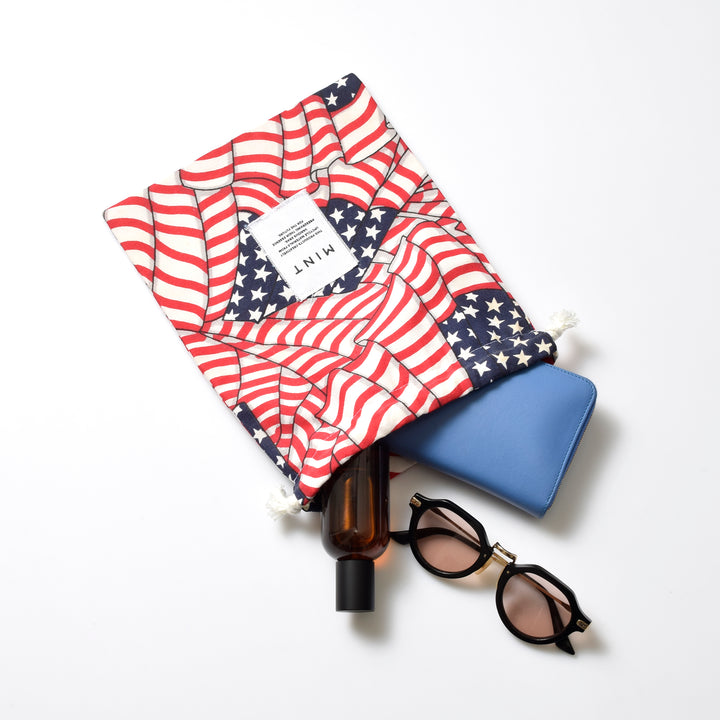 ヴィンテージバンダナ 巾着ポーチ Lサイズ（総柄） / MINT Upcycled