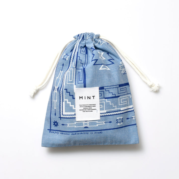 ヴィンテージバンダナ 巾着ポーチ Lサイズ（総柄） / MINT Upcycled