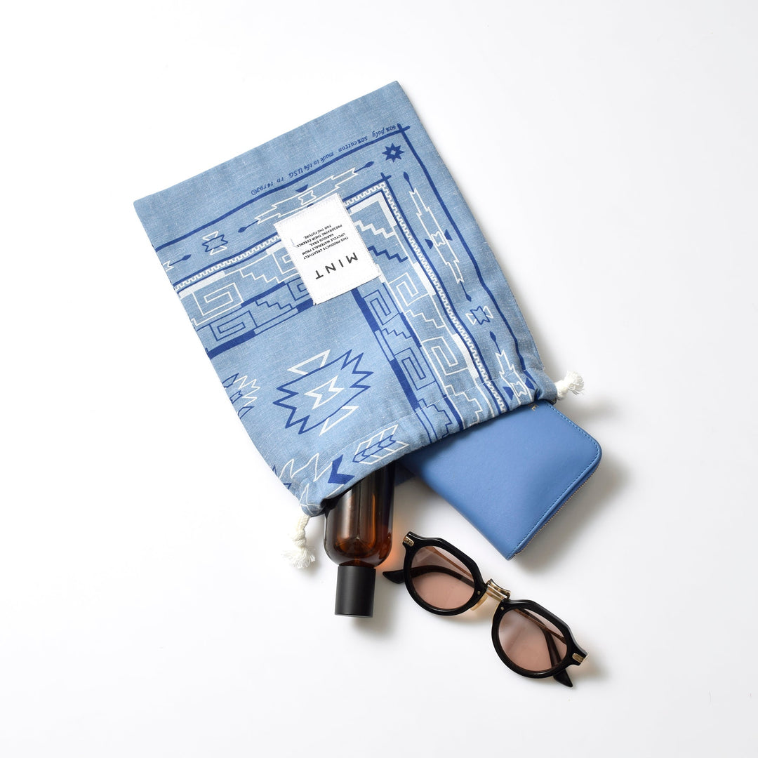 ヴィンテージバンダナ 巾着ポーチ Lサイズ（総柄） / MINT Upcycled