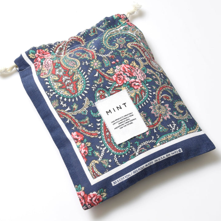 ヴィンテージバンダナ 巾着ポーチ Lサイズ（総柄） / MINT Upcycled