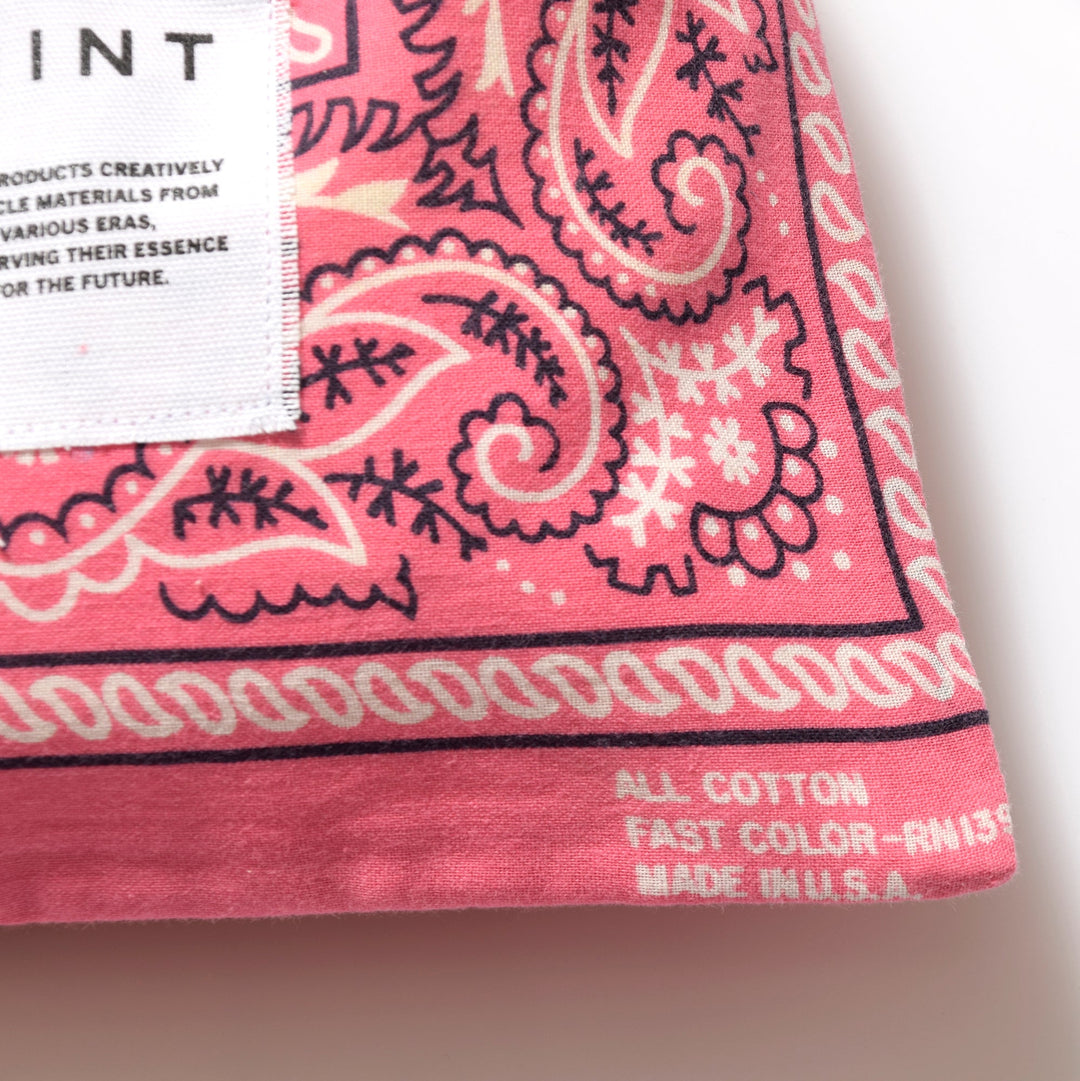 ヴィンテージバンダナ 巾着ポーチ Lサイズ（ピンク） / MINT Upcycled