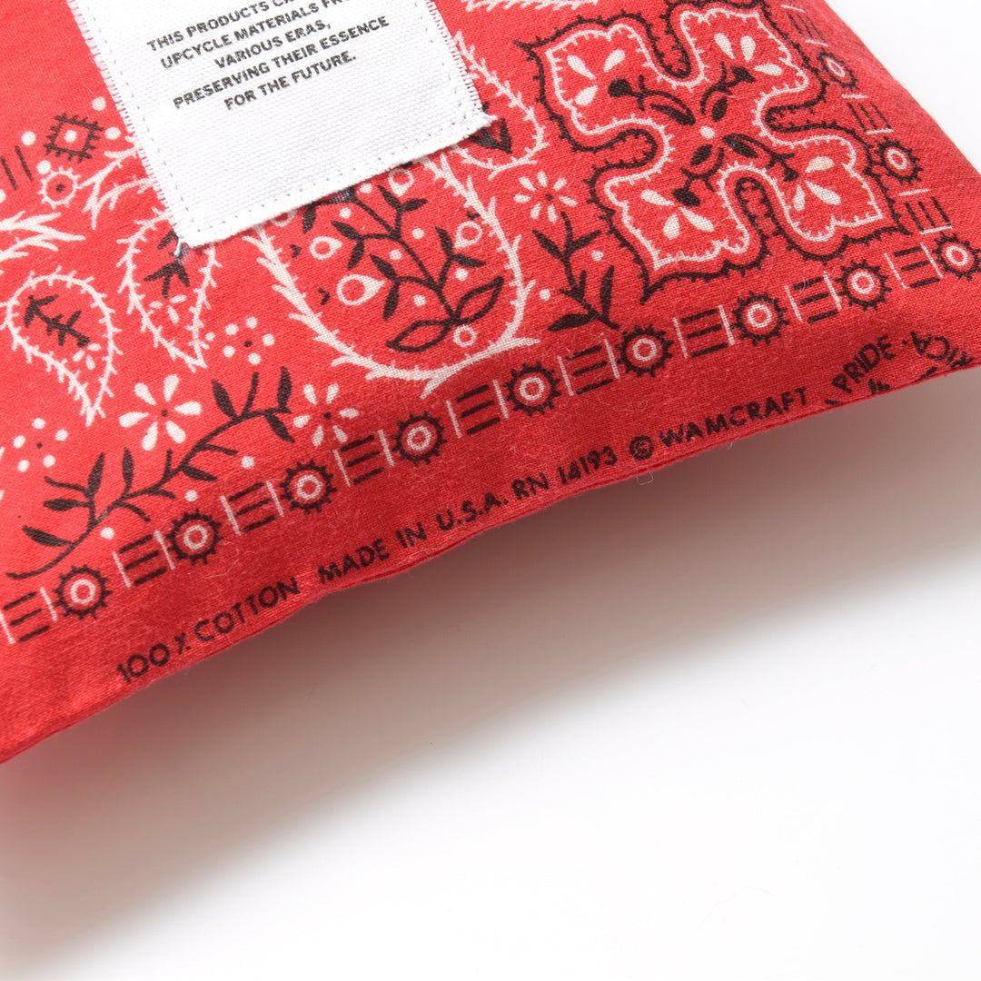 ヴィンテージバンダナ 巾着ポーチ Lサイズ（赤） / MINT Upcycled