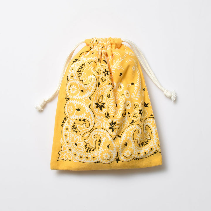 ヴィンテージバンダナ 巾着ポーチ Lサイズ（赤） / MINT Upcycled