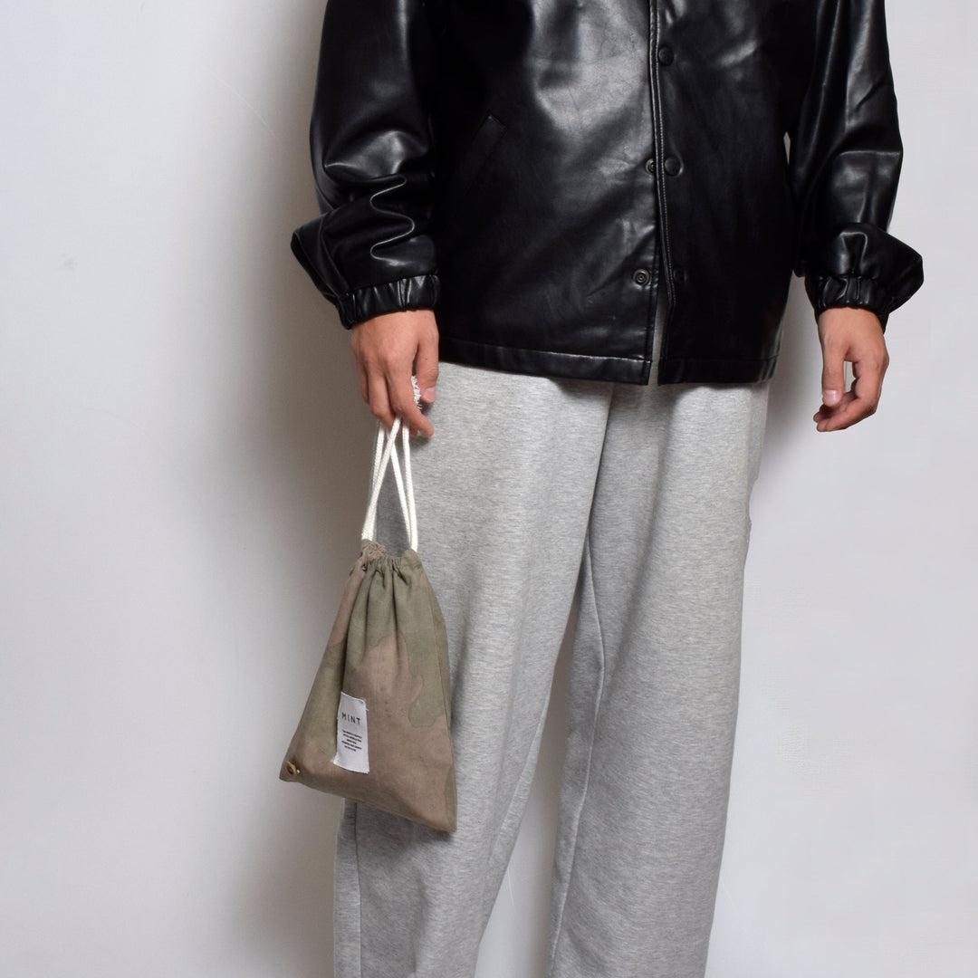 50年代 イタリア軍テント生地 巾着ポーチ / MINT Upcycled