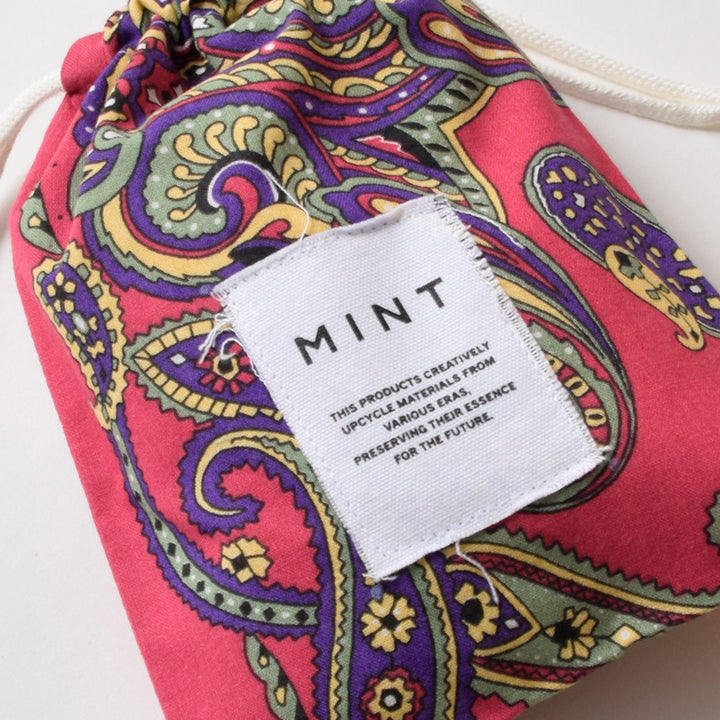 ヴィンテージバンダナ 巾着ポーチ Sサイズ（総柄） / MINT Upcycled