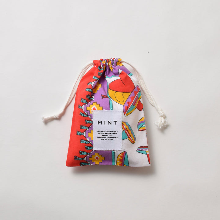 ヴィンテージバンダナ 巾着ポーチ Sサイズ（総柄） / MINT Upcycled