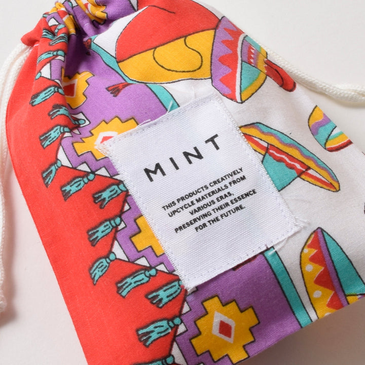 ヴィンテージバンダナ 巾着ポーチ Sサイズ（総柄） / MINT Upcycled
