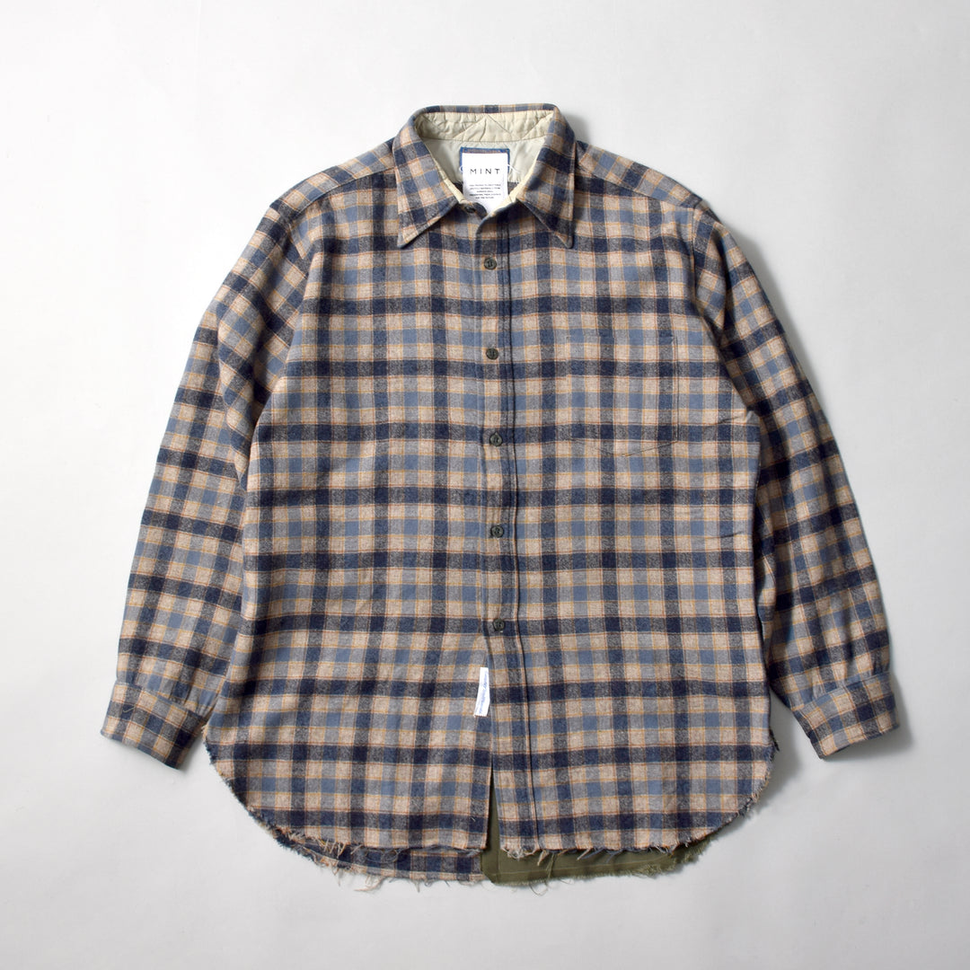 MINT UPCYCLED  Rebuild 70s~ Wool Check Shirts