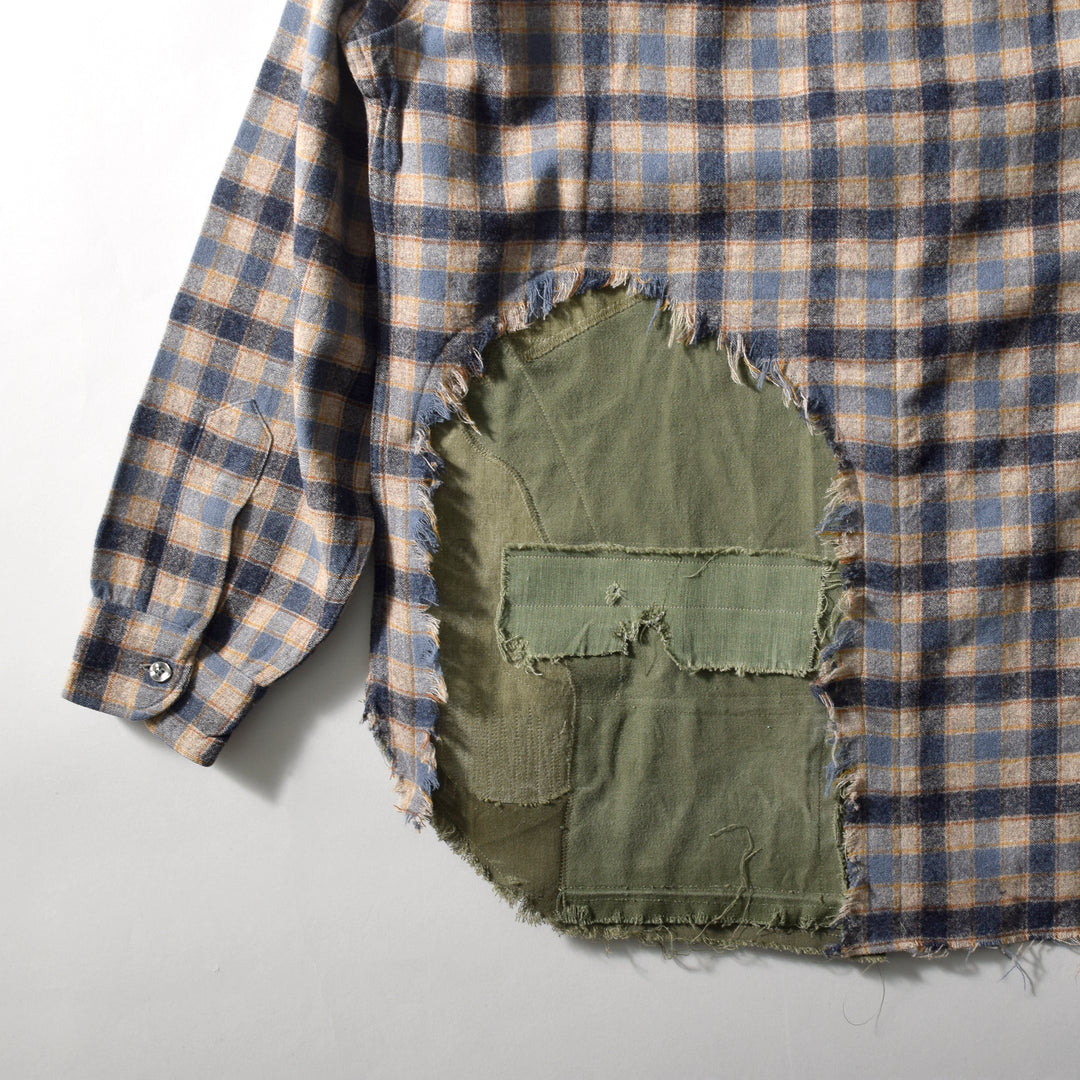 MINT UPCYCLED  Rebuild 70s~ Wool Check Shirts