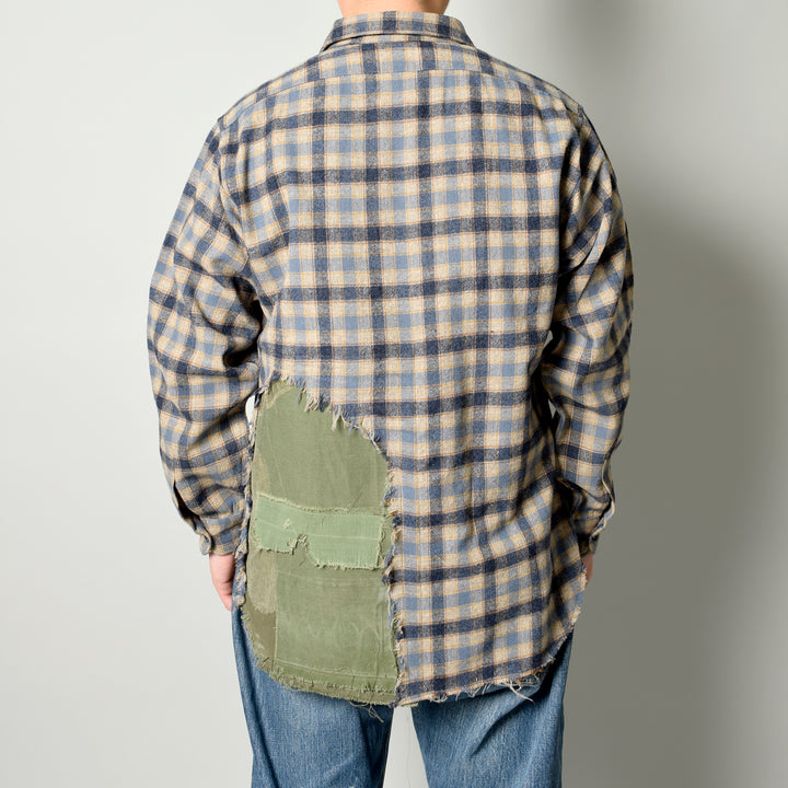 MINT UPCYCLED  Rebuild 70s~ Wool Check Shirts