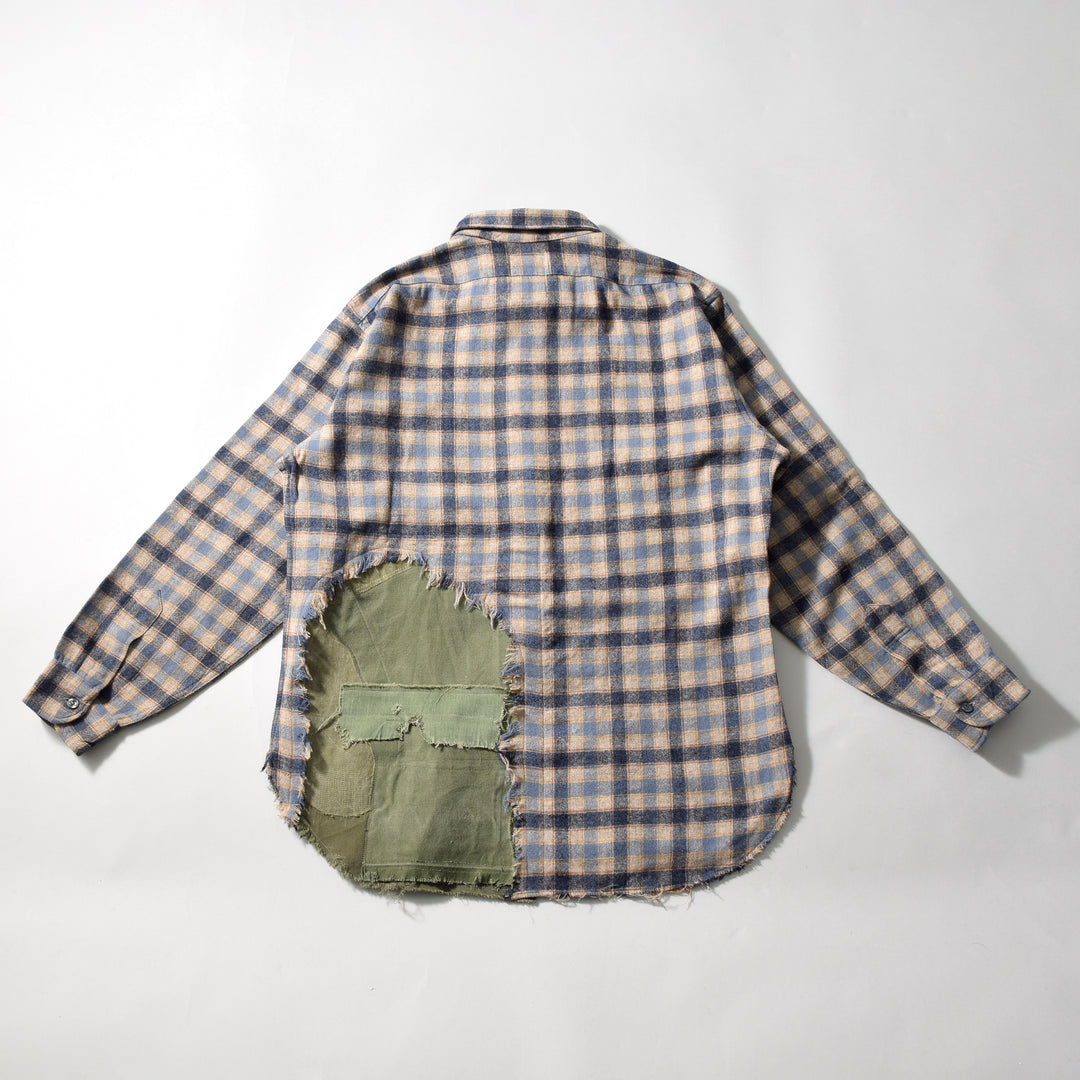 MINT UPCYCLED  Rebuild 70s~ Wool Check Shirts